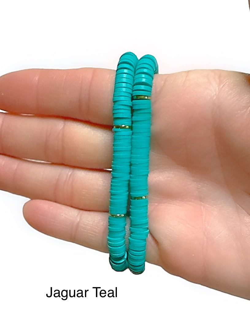 Green Hue Heishi Single Bracelets
