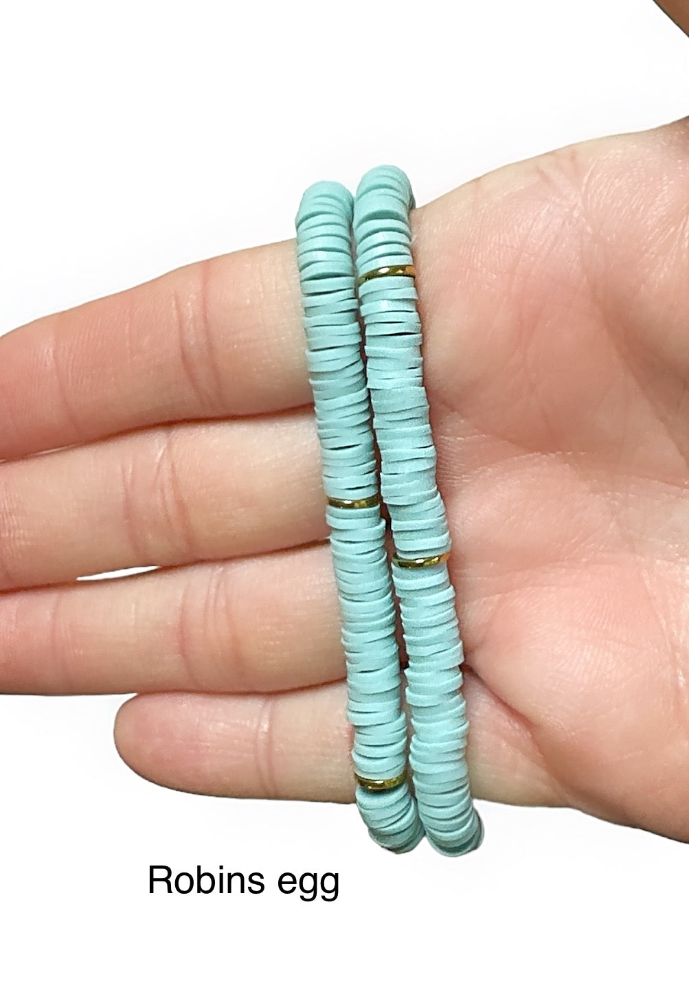 Blue Hue Heishi Single Bracelets